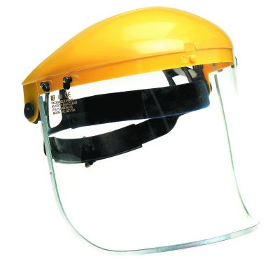 Polycarbonate face shield with headband